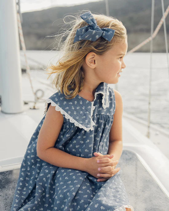 Bow - Ditsy - Marine | Rylee + Cru