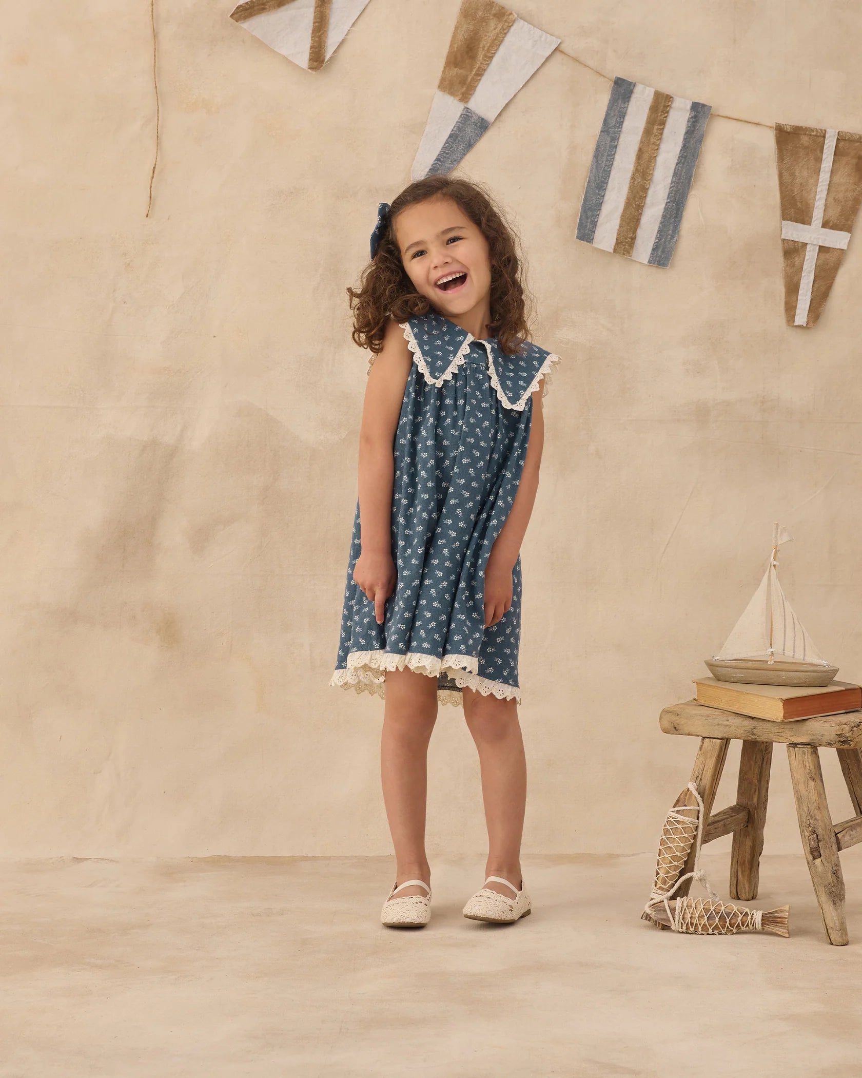 Porter Dress - Ditsy - Marine | Rylee + Cru