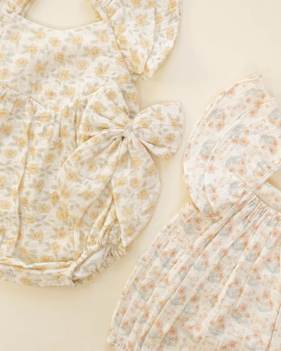 Roxy Romper - Yellow Floral - Ivory | Rylee + Cru