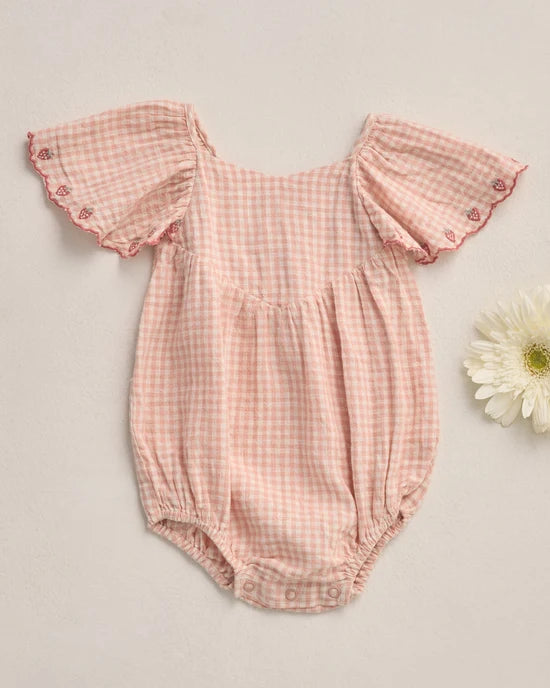 Roxy Romper || Petal Gingham - Petal | Rylee + Cru