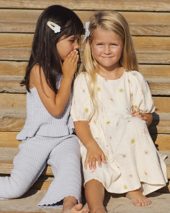 Marley Dress - Embroidered Daisies - Natural | Rylee + Cru