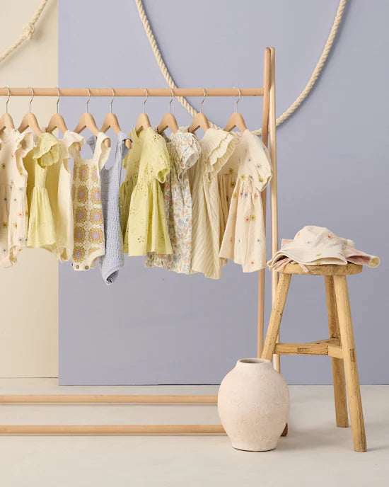 Marley Dress - Embroidered Daisies - Natural | Rylee + Cru