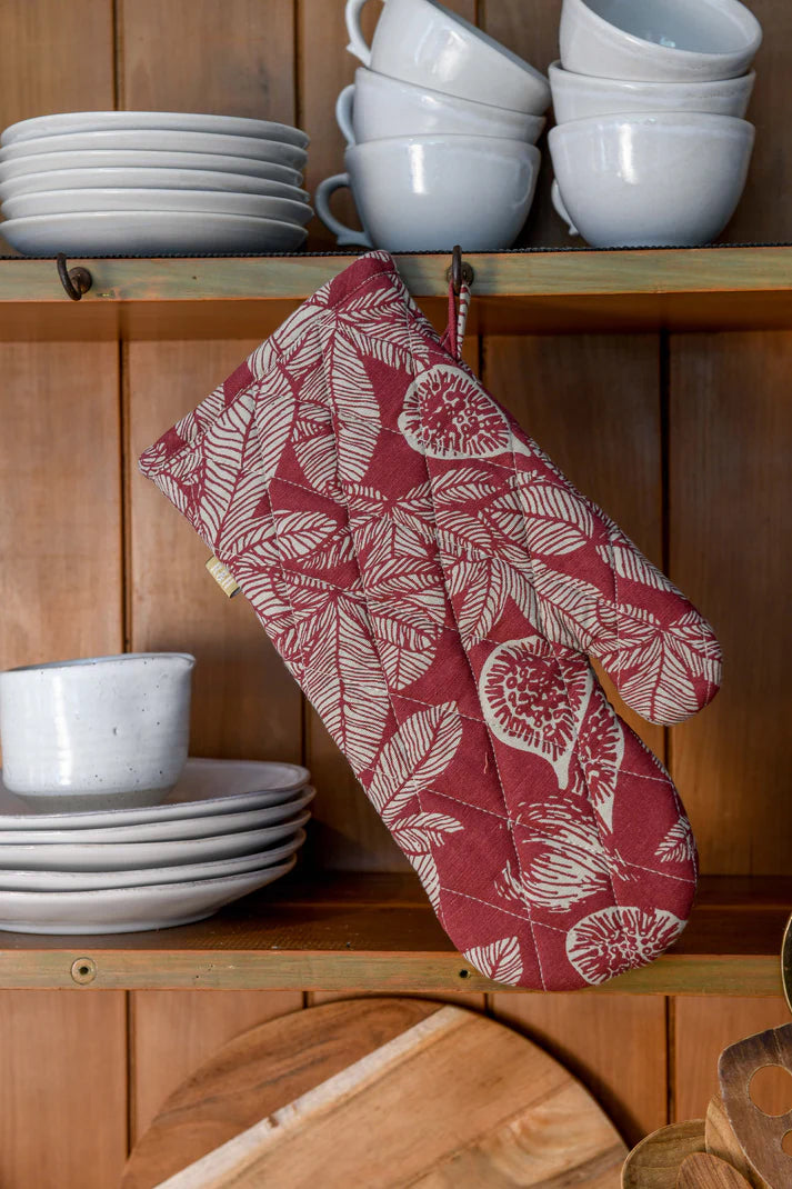 Fig Tree Single Oven Glove - Ruby | Raine & Humble