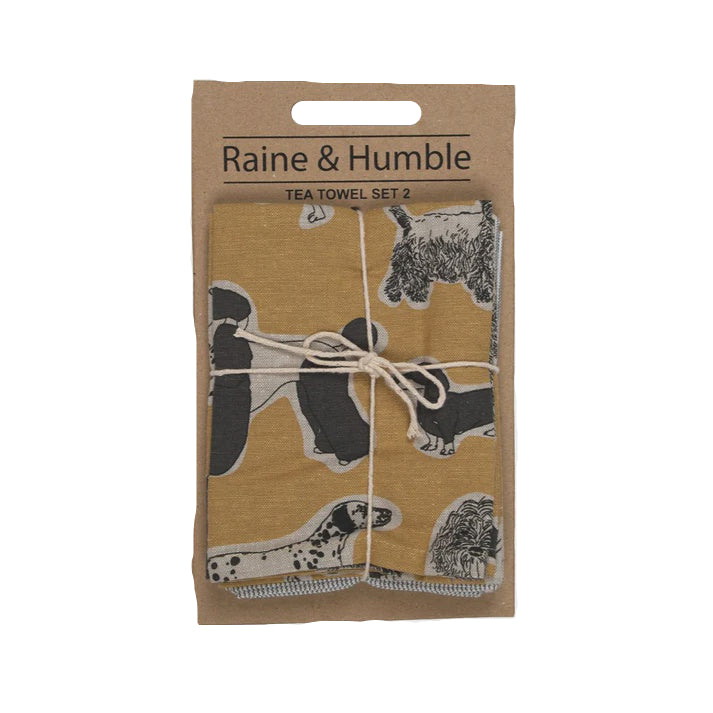 Woof Tea Towel - Yellow Sunset - 2 Pack | Raine & Humble