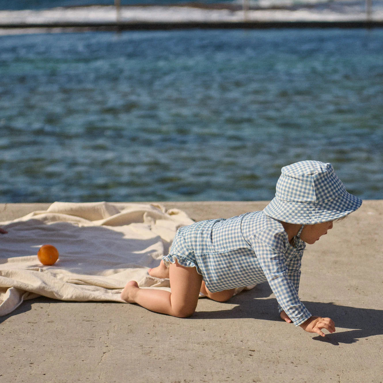 SPLASH SUNHAT - Blue Gingham | Nature Baby