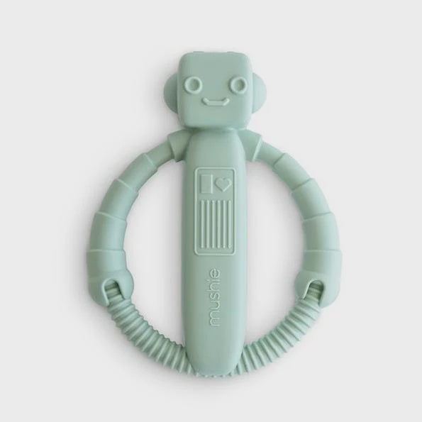 Robot Rattle Teether - Cambridge Blue | Mushie