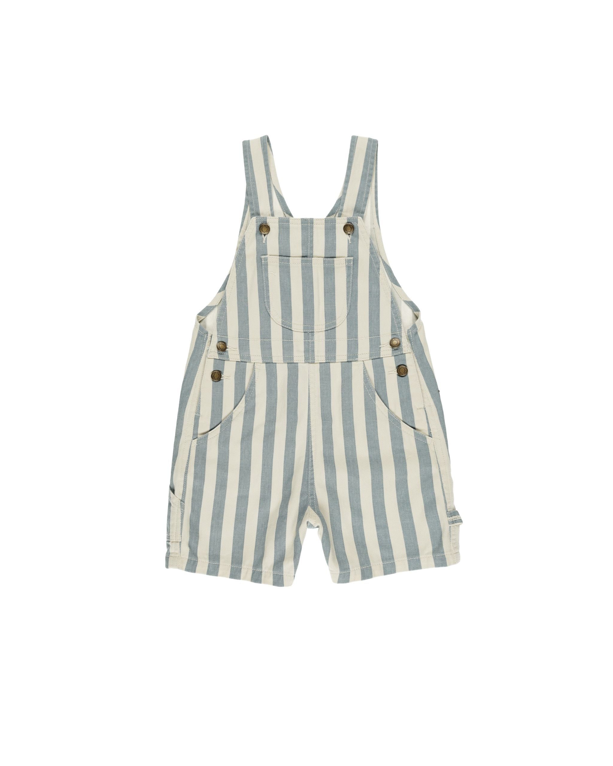 Denim Shortalls || Ocean Stripe | Rylee + Cru