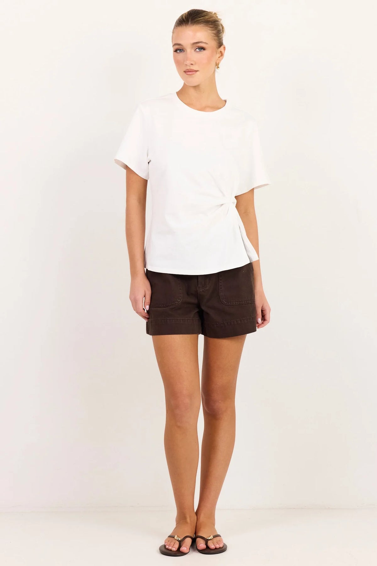 Rupture White Split Detail Tee | Ivy + Jack
