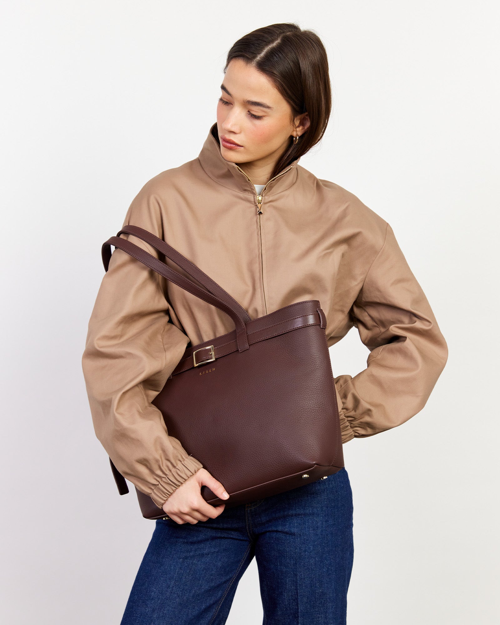 Tabby Shoulder Bag - Espresso + Bronze | Saben