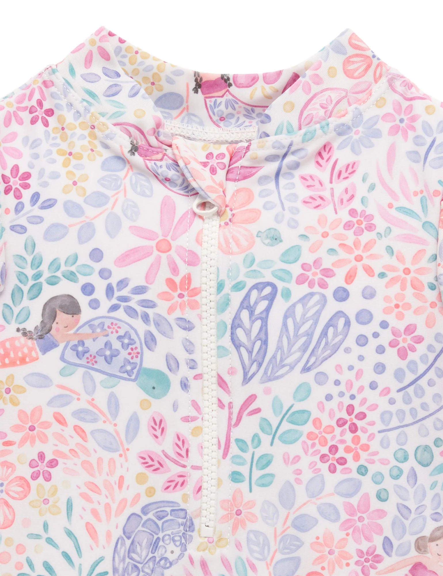 Frilly Long Sleeve Swimsuit Mermaid | Purebaby