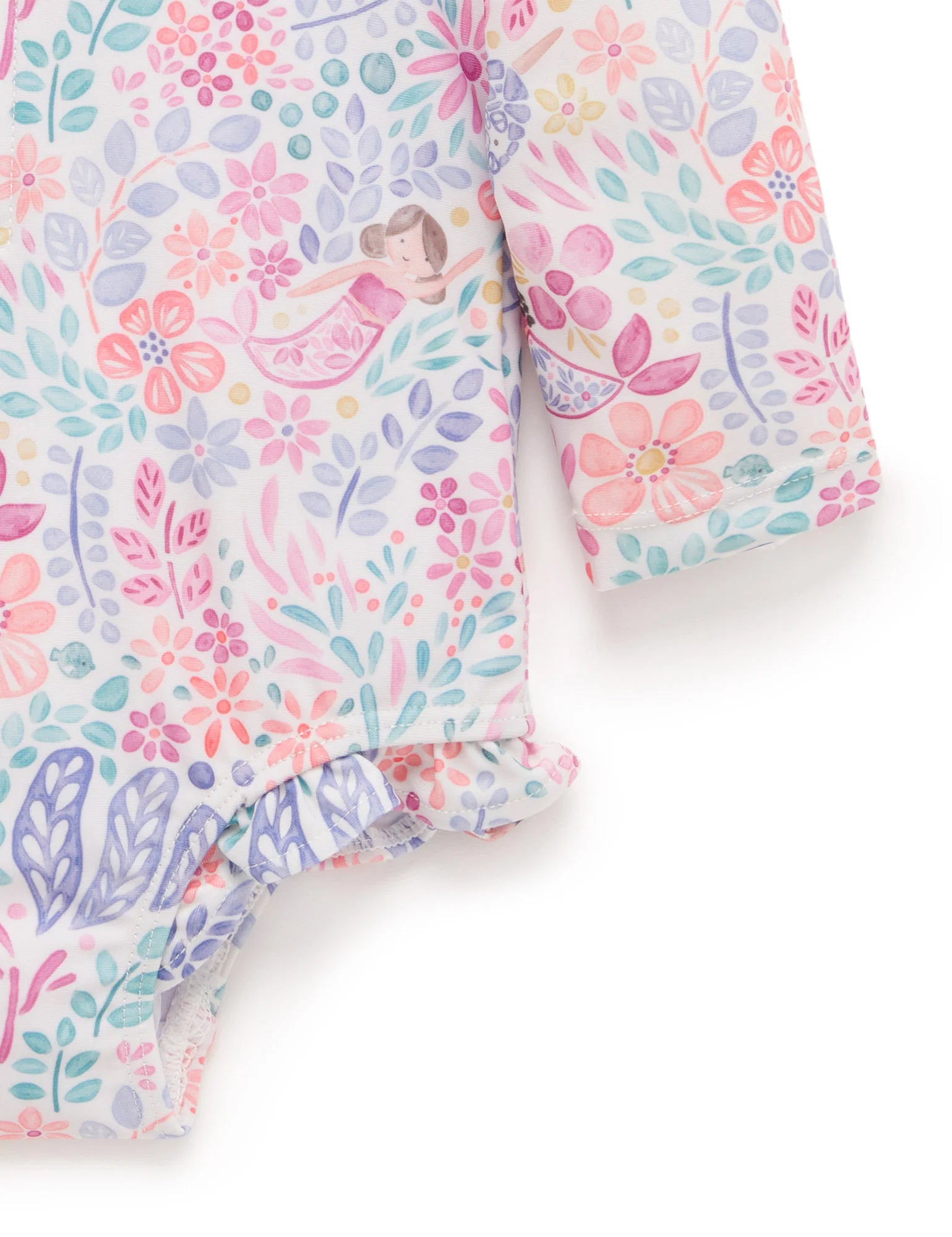 Frilly Long Sleeve Swimsuit Mermaid | Purebaby