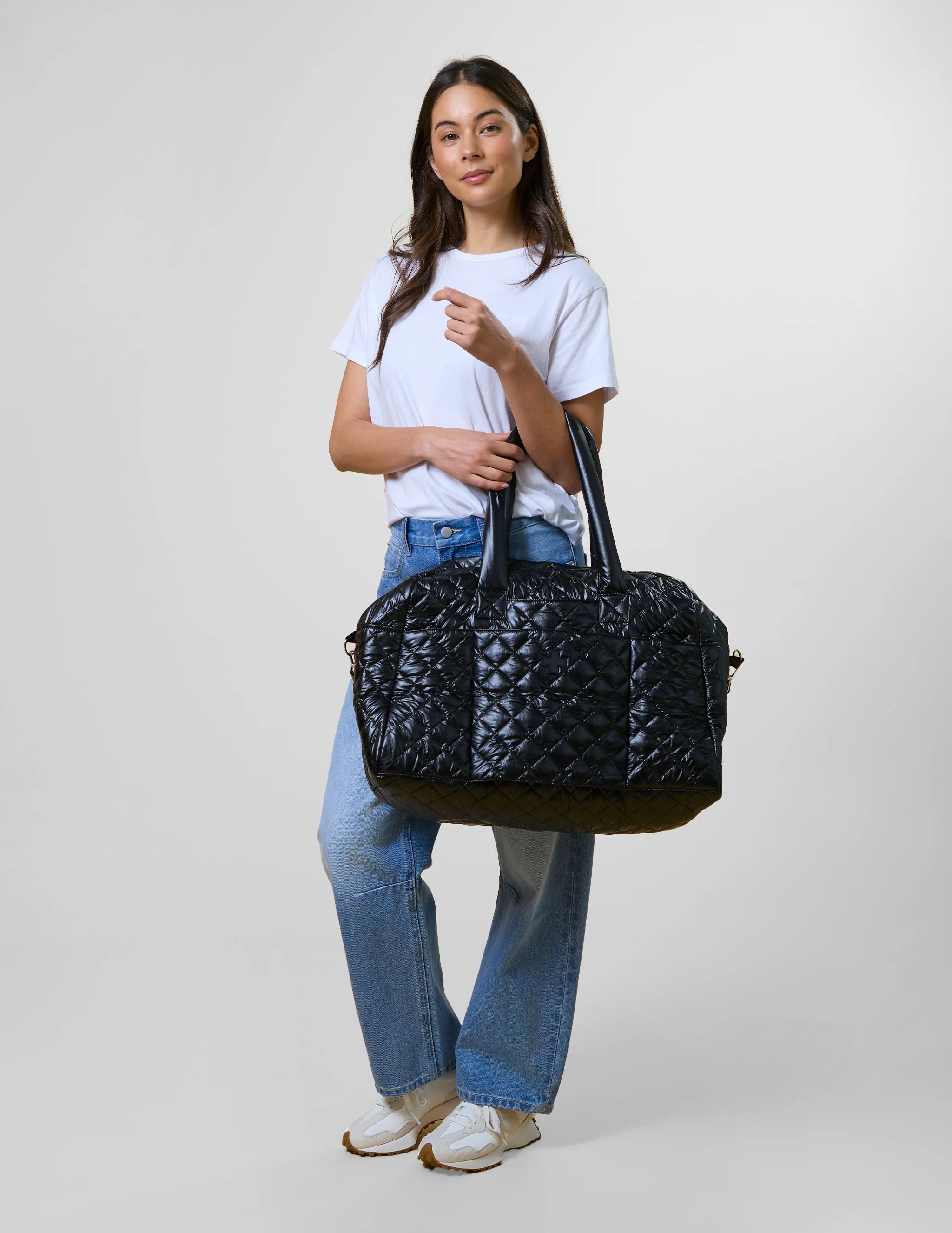 Overnight Bag Quilted - Black | Stella + Gemma
