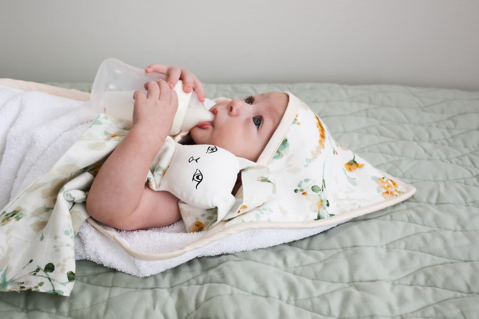 Spring Melody baby hooded towel | Burrow & Be