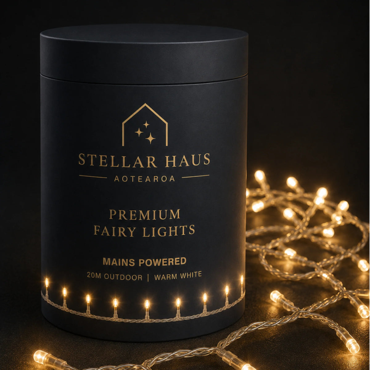 Fairy Lights Mains Powered - Clear Cable, Warm White 20m | Stellar Haus