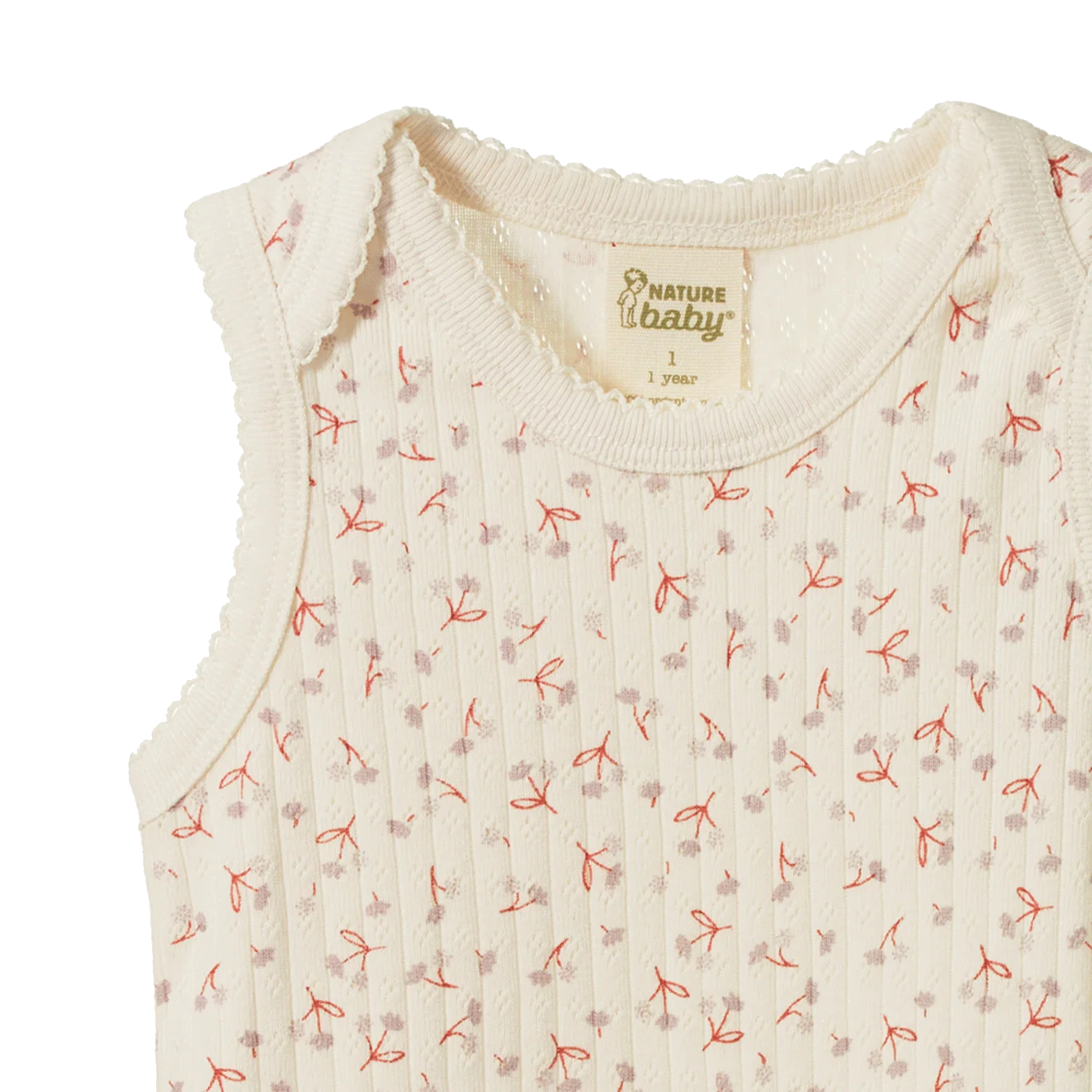 SINGLET POINTELLE - Dandelion Print | Nature Baby