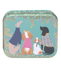 Small Rectangle Pocket Tin - Dapper Dog Blue | Sara Miller