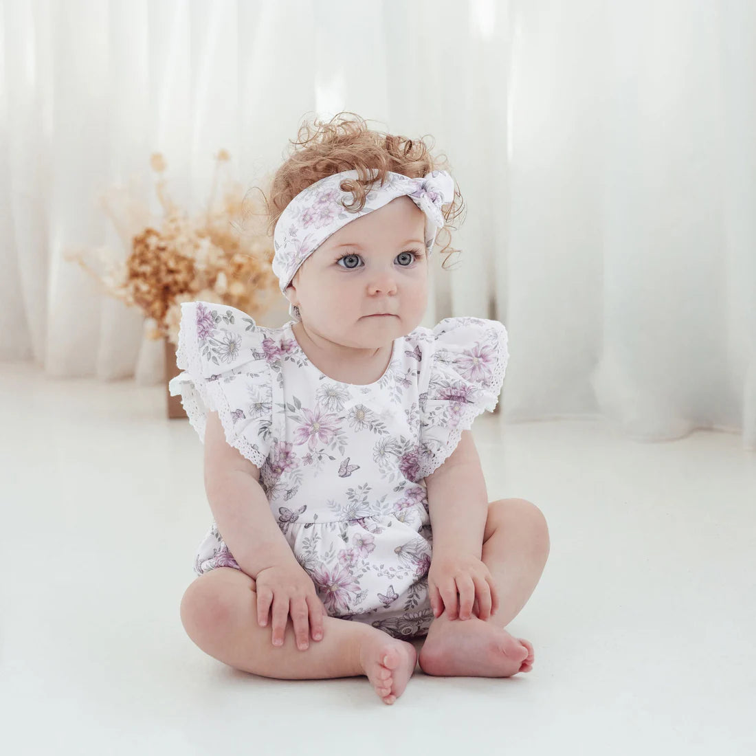 Daisy Floral Bubble Romper || White | Aster & Oak