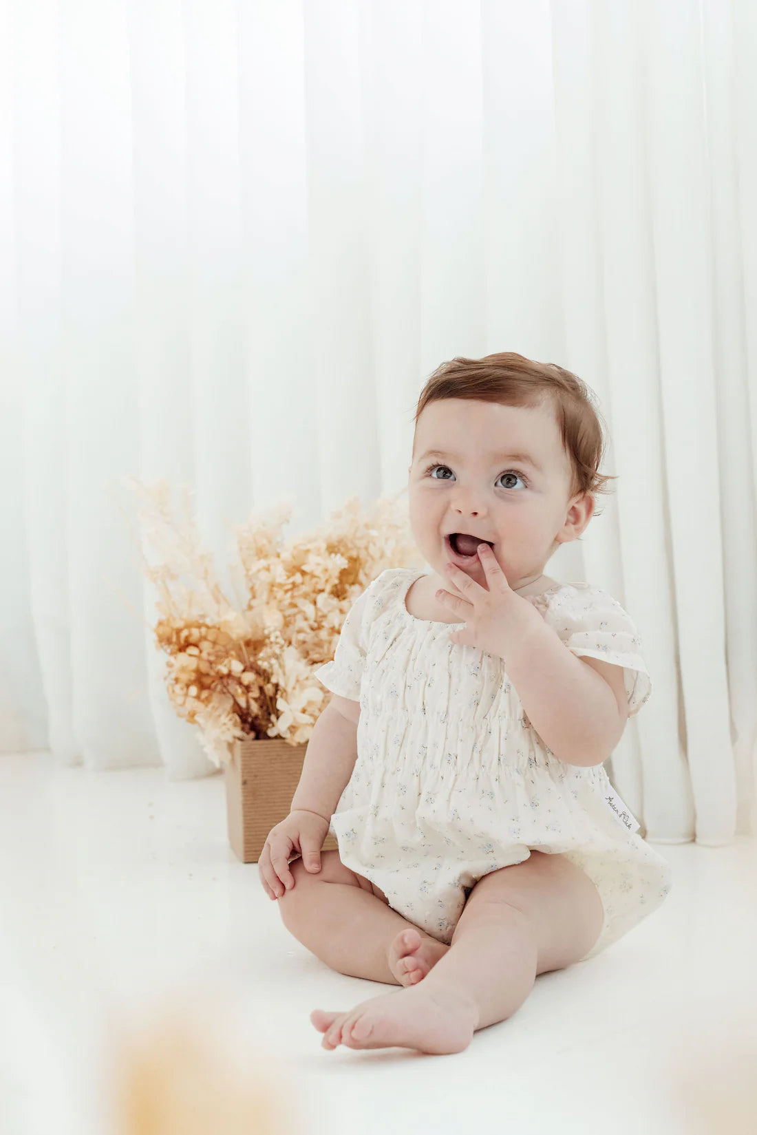 Sofia Floral Bubble Romper || Ivory | Aster & Oak