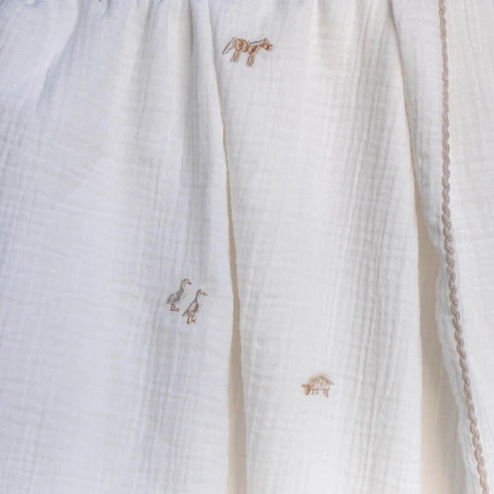 Embroidered Muslin Blanket | Avery Row