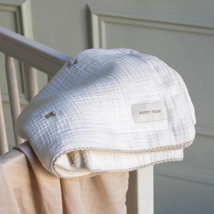 Embroidered Muslin Blanket | Avery Row