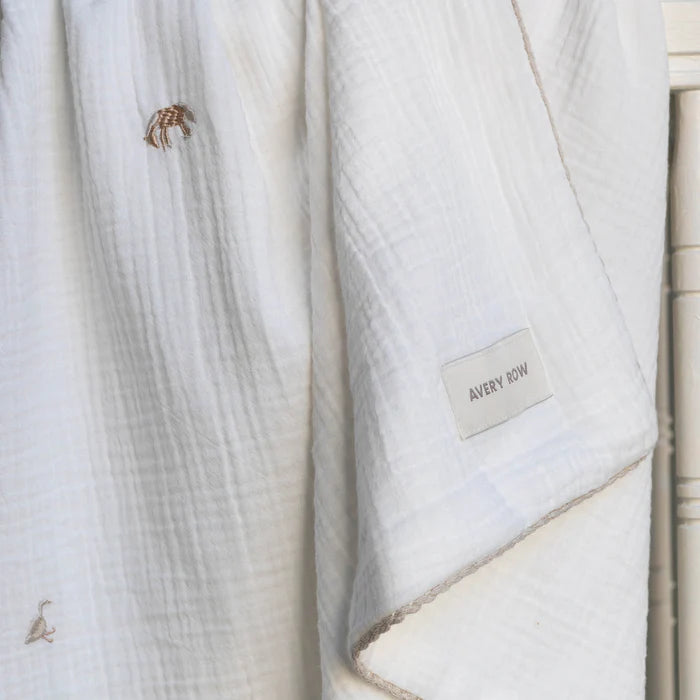 Embroidered Muslin Blanket | Avery Row