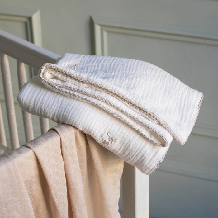 Embroidered Muslin Blanket | Avery Row