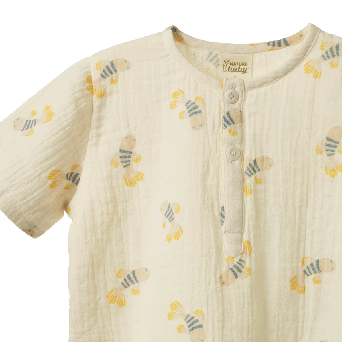 SS CARAVAN SHIRT MUSLIN - Fish Fable Print | Nature Baby