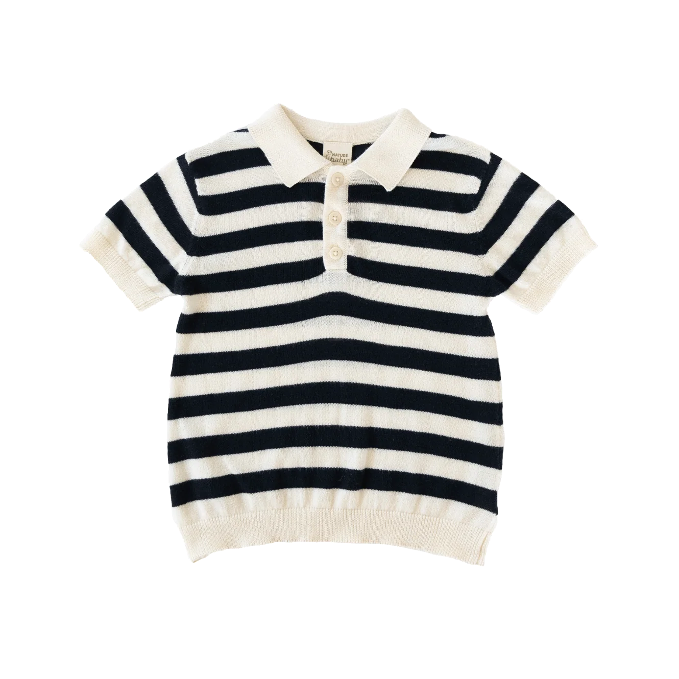 STEVIE POLO - Navy Bold Stripe | Nature Baby