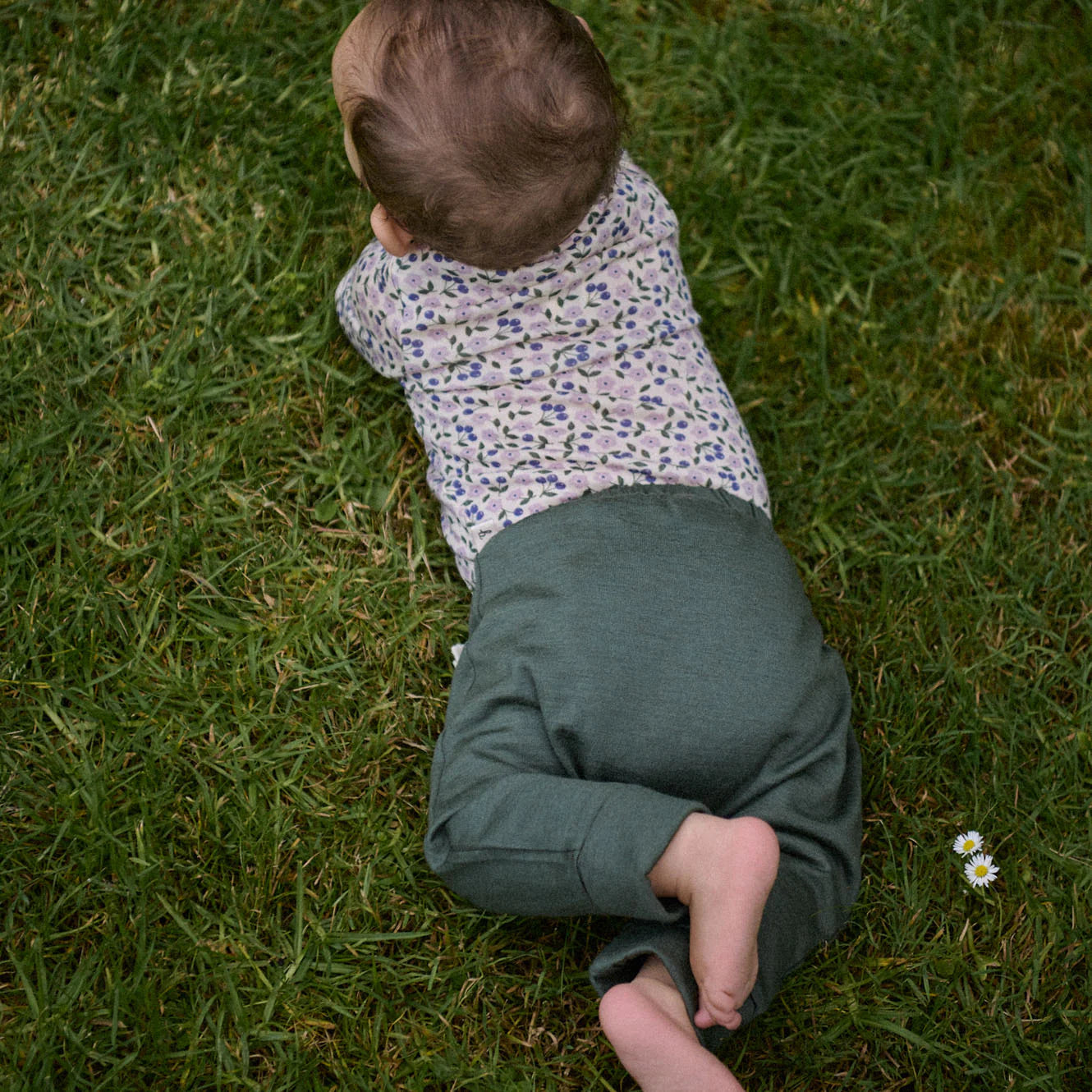 Merino Essentials Long Sleeve BODYSUIT - Briarwood Lilac Print | Nature Baby