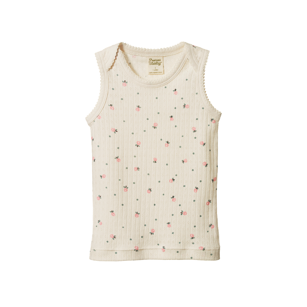 SINGLET POINTELLE - Posey Blossom Print | Nature Baby