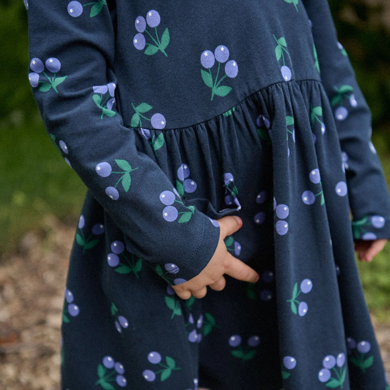 Long Sleeve TWIRL DRESS - Winter Berry Navy Print | Nature Baby