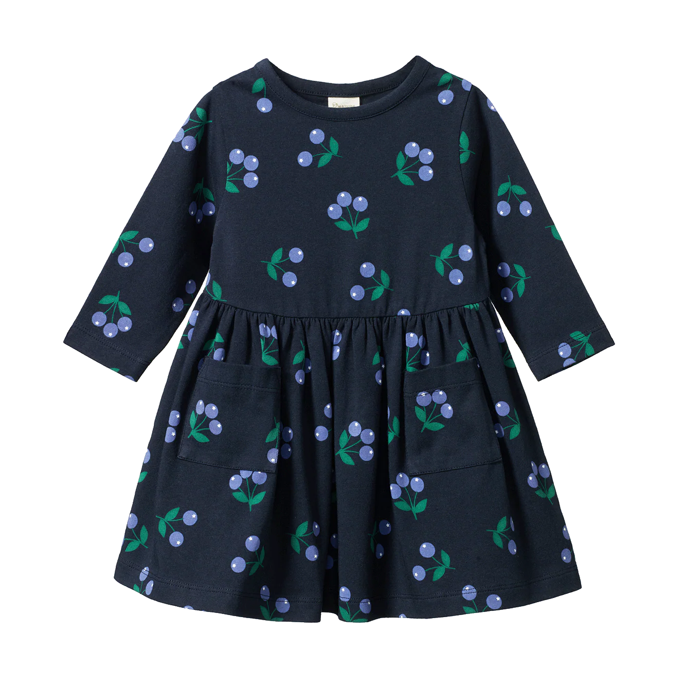 Long Sleeve TWIRL DRESS - Winter Berry Navy Print | Nature Baby
