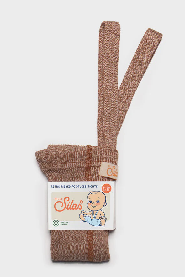 Footless Cotton Tights - Salted Caramel | Silly Silas