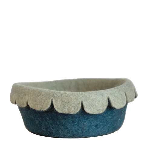 Scalloped Bowl - Deep Teal & Sage 25cm | SHEEP-ish