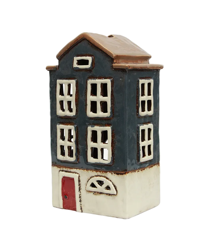 Alsace Tea Light House Nordic Navy | French Country