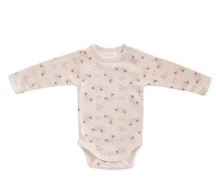 Organic Cotton Long Sleeve Bodysuit - Sweet Pea Floral | Jamie Kay