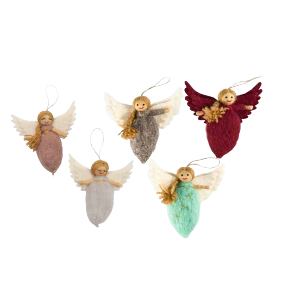 Needle Felted Angel Large - Red | Pashom