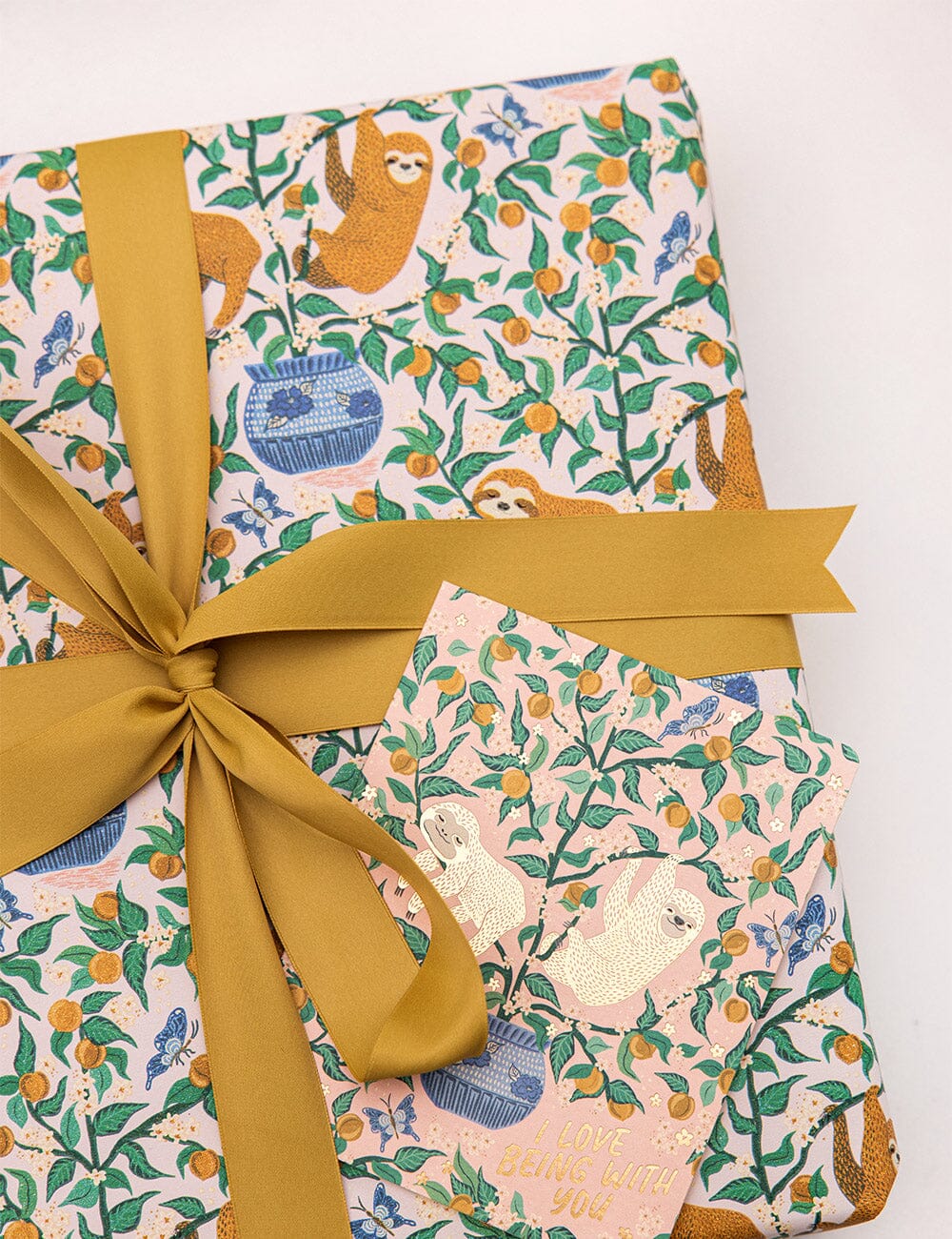 Gift Wrap Roll 3m - Sloth | Bespoke Letterpress