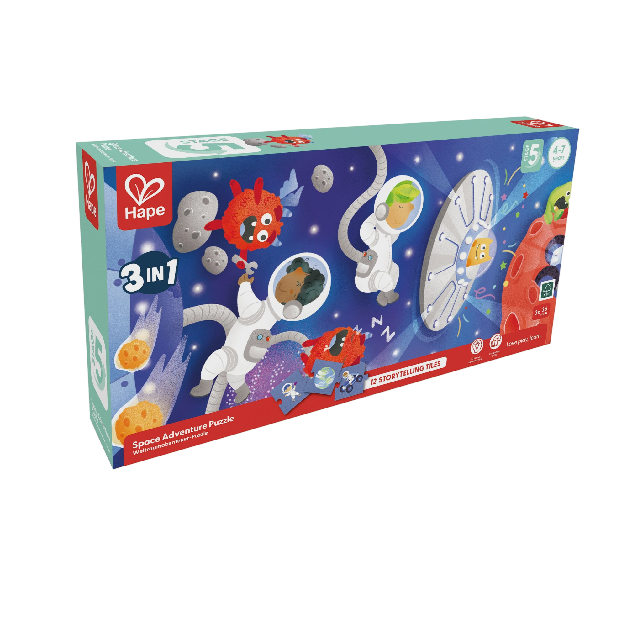 Intergalactic Puzzle and Story Telling - Space | 3-in-1 || Hape