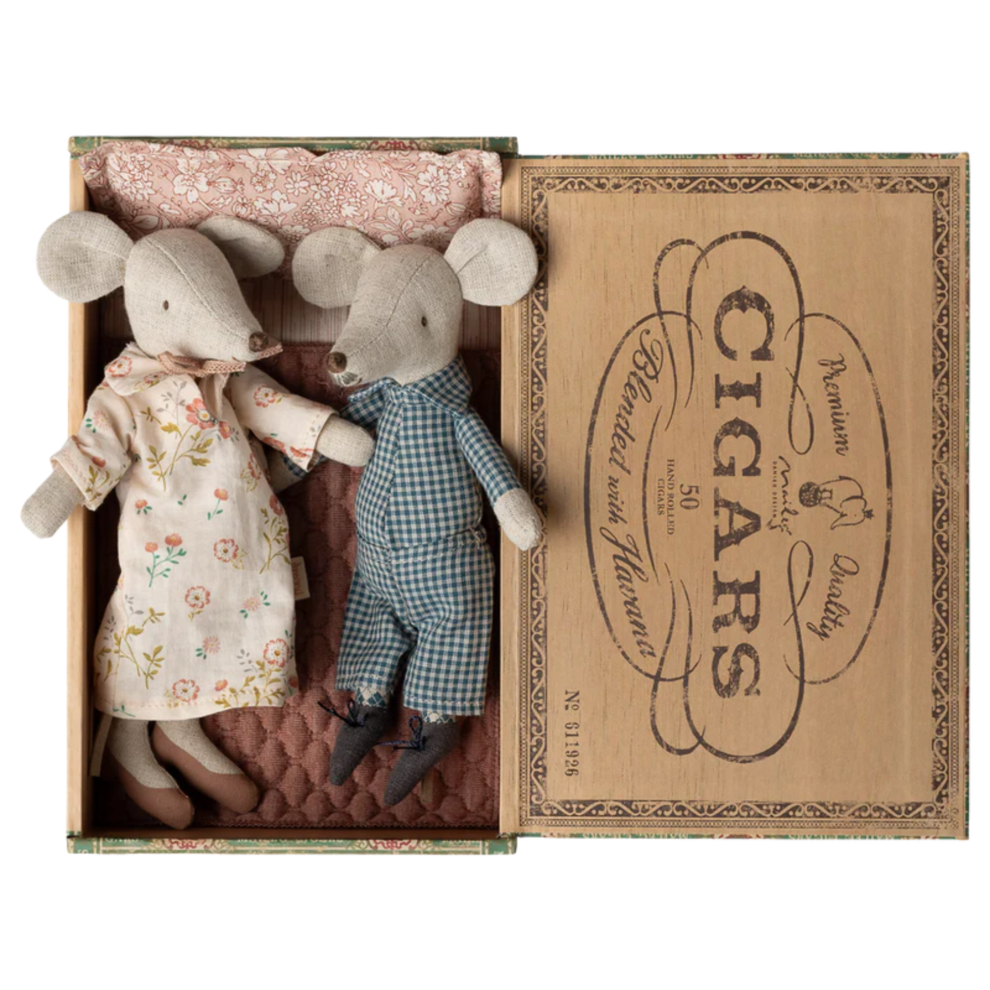Grandma and Grandpa Mice in Cigarbox | Maileg