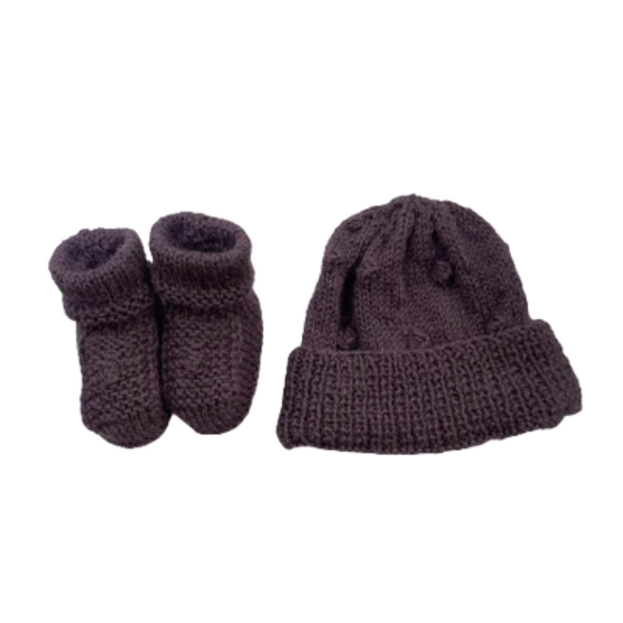 0-3M Purple Hat + Booties Set | Ida & Ish