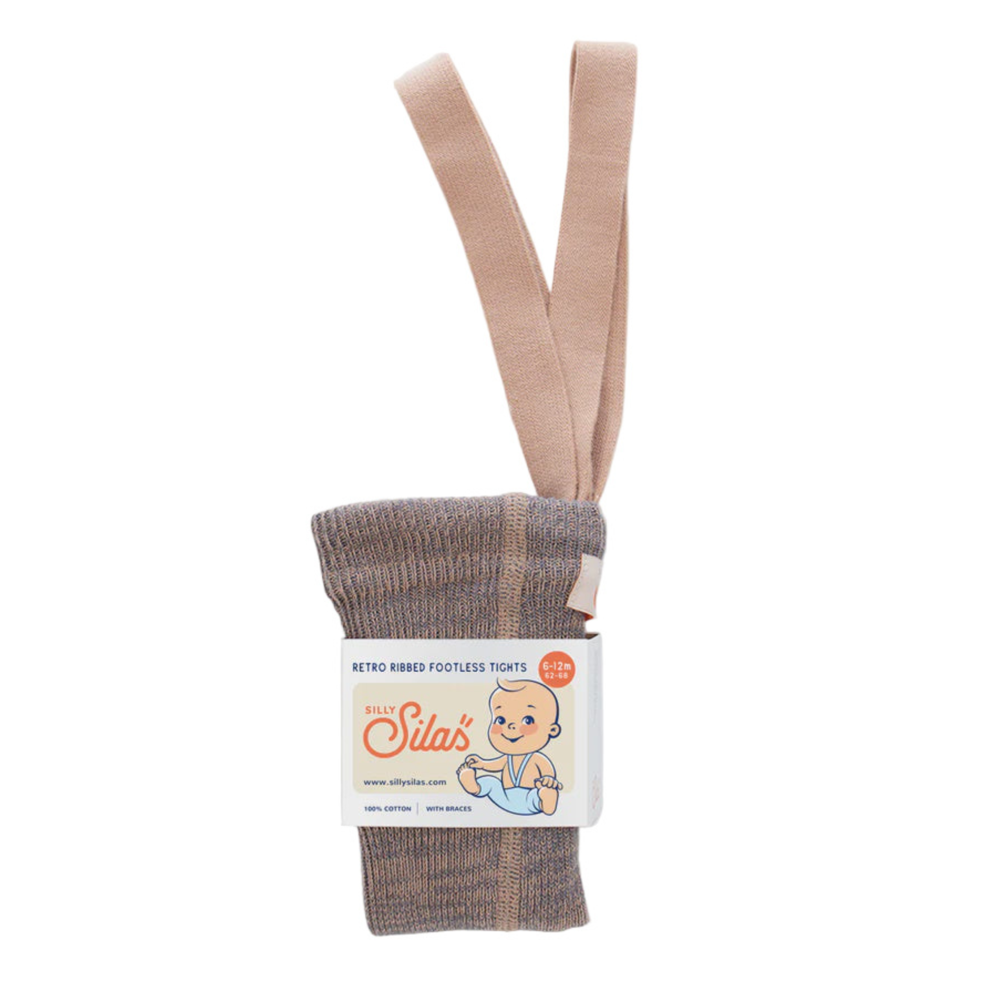 Footless Cotton Tights - Charcoaly Brown | Silly Silas