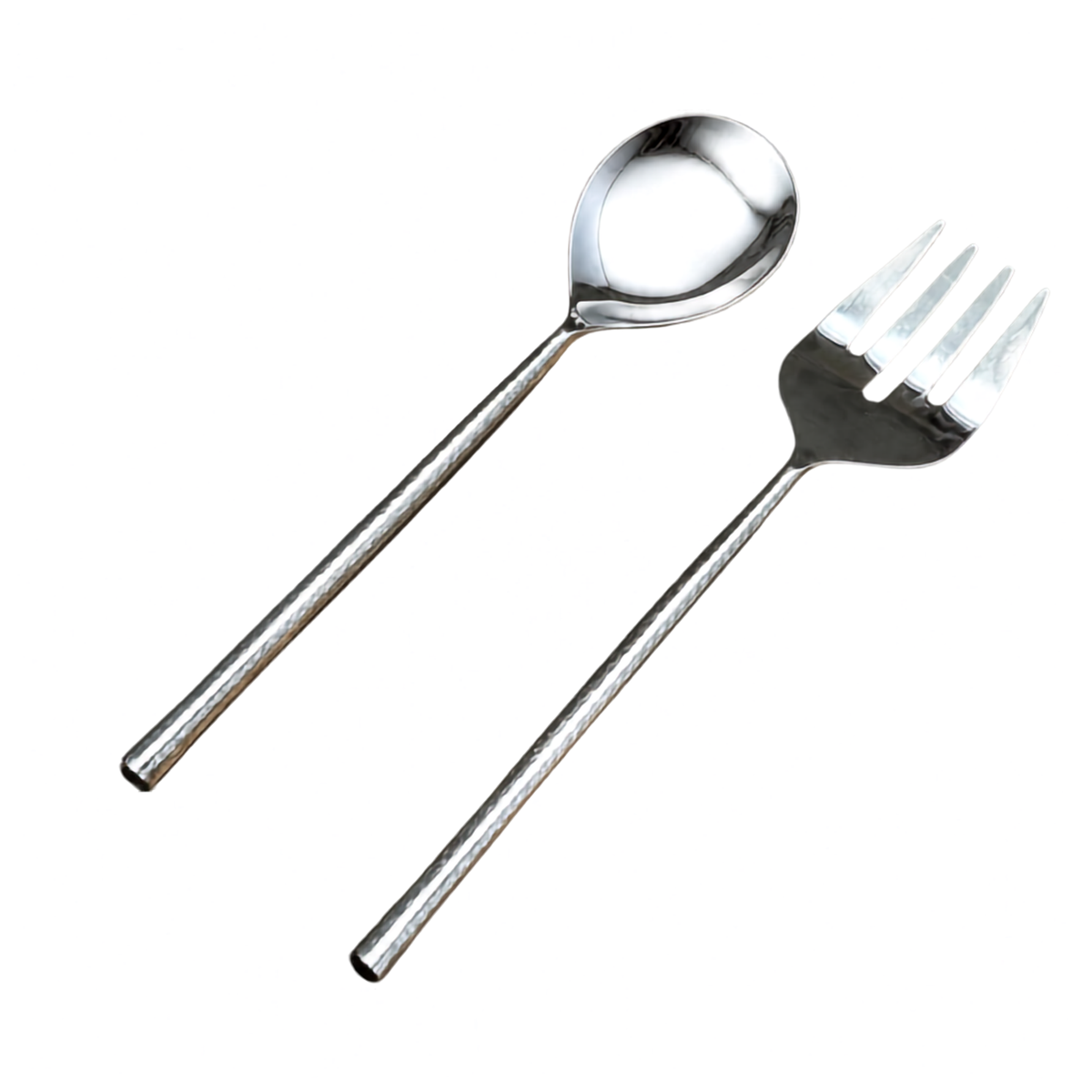 Round Hammered Handle Salad Servers | Watson & Dods