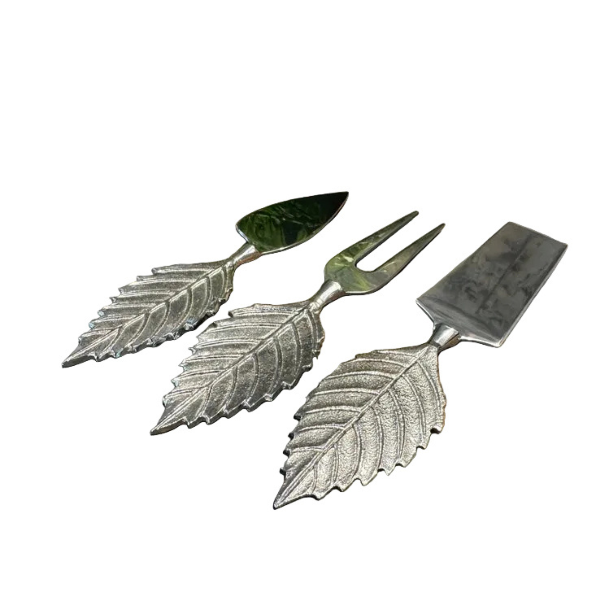 Silver Elm Leaf Cheese Knife Set | Watson & Dods