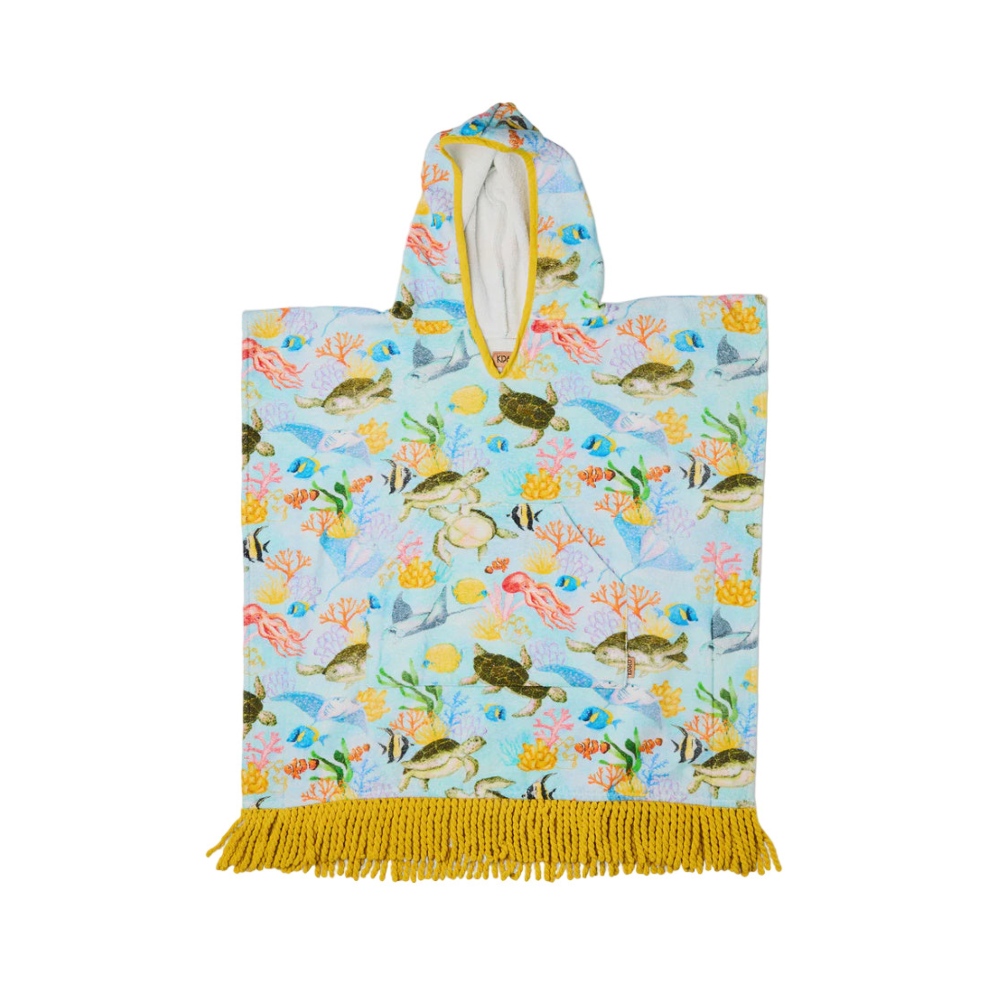Reef Life Printed Kids Terry Poncho | Kip & Co