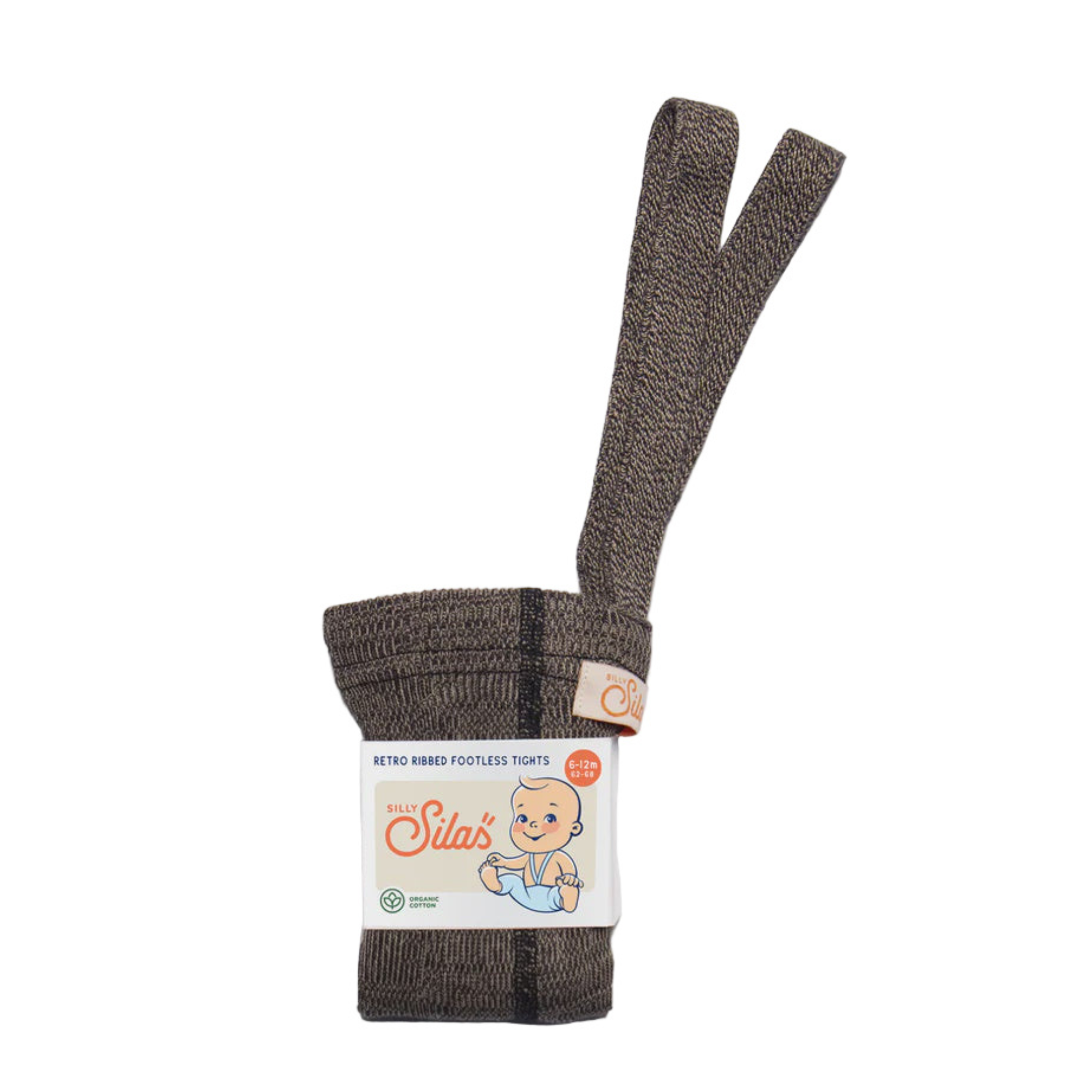 Footless Cotton Tights - Licorice Peanut | Silly Silas
