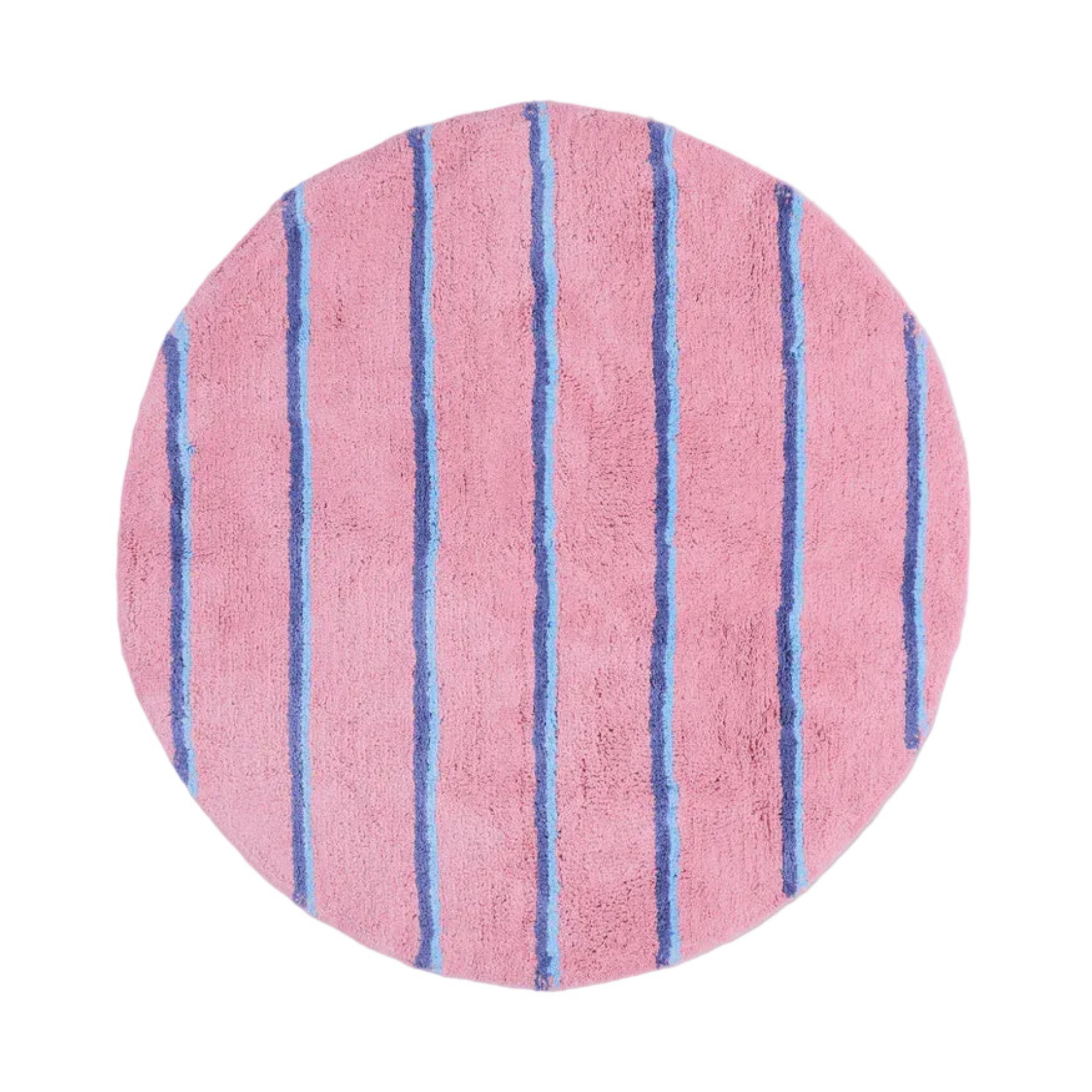Blushing Stripe Round Bath Mat | Kip & Co