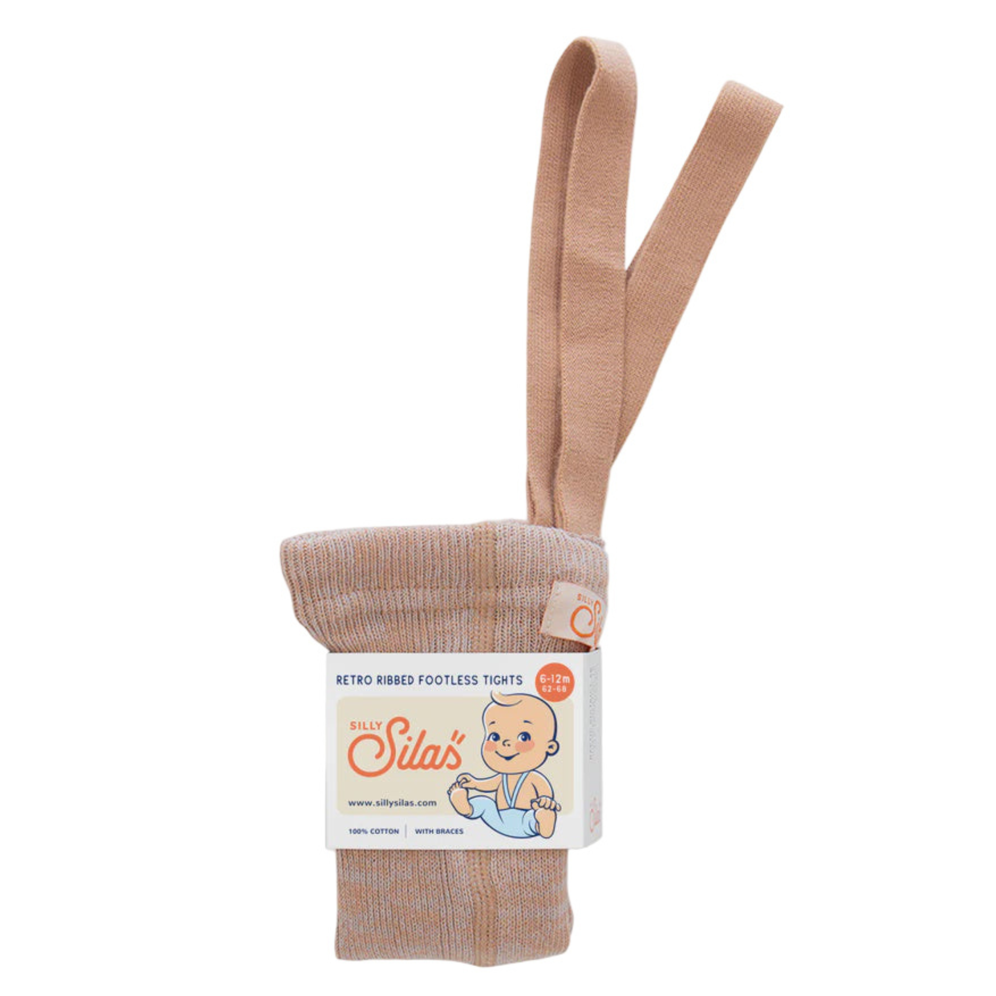 Footless Cotton Tights - Silvery Brown | Silly Silas
