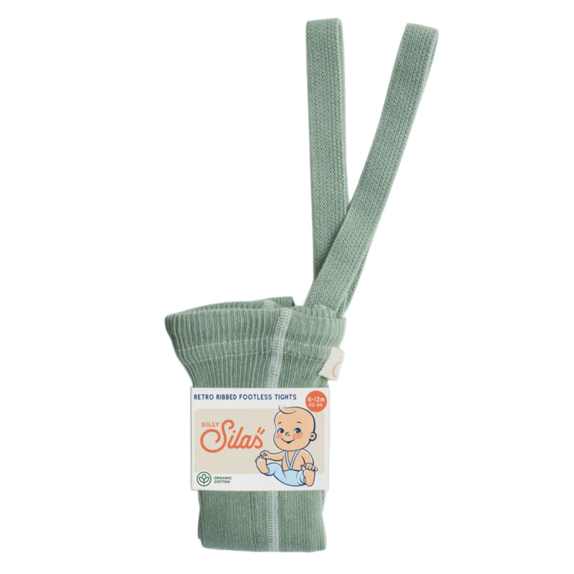 Footless Cotton Tights - MATCHA OAT | Silly Silas