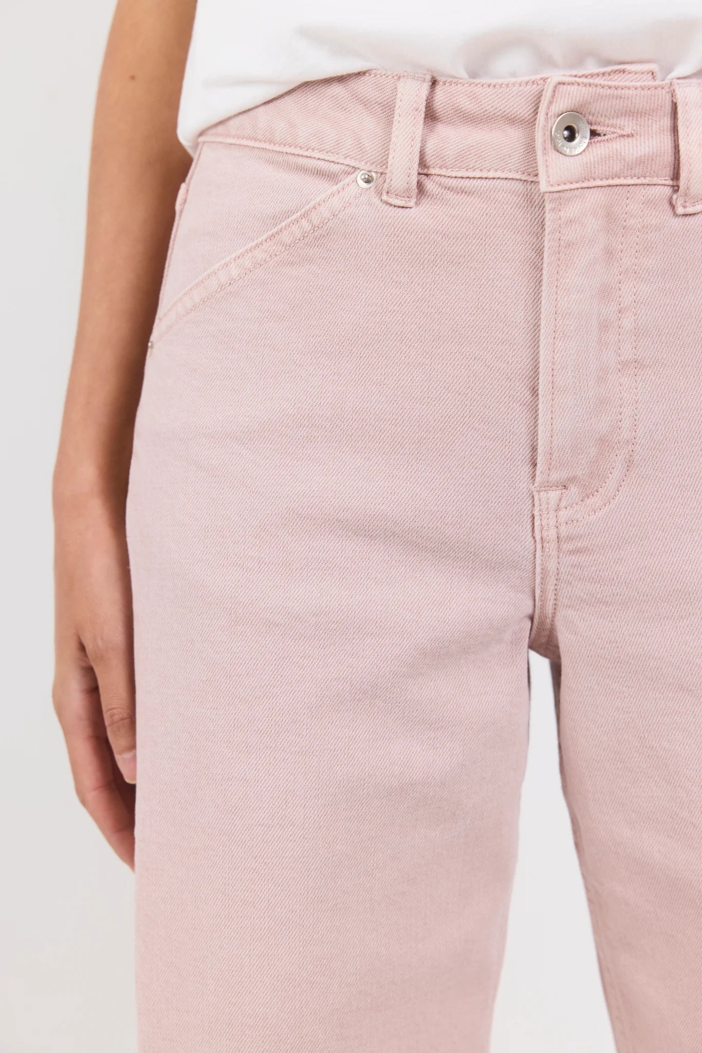 Idolise Pale Pink Stretch Soft Barrel Jean - Pale Pink | Stories Be Told